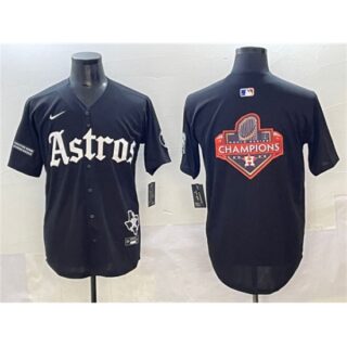 Men's Houston Astros Team Big Logo Black Gothic 'Houston Born Barrio Raised' Limited Stitched Baseball Jerseys