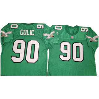 Philadelphia Eagles #90 MIKE GOLIC 90s Vintage Throwback Football Jersey KELLY GREEN