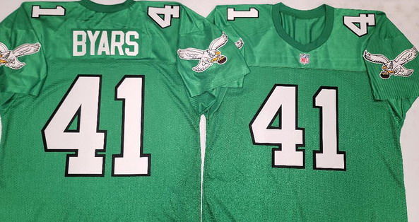 Philadelphia Eagles #41 KEITH BYARS 90s Vintage Throwback Football Jersey KELLY GREEN