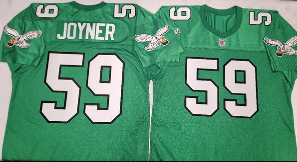 Philadelphia Eagles #59 SETH JOYNER 90s Vintage Throwback Football Jersey KELLY GREEN