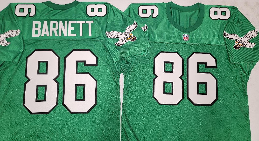 Philadelphia Eagles #86 FRED BARNETT 90s Vintage Throwback Football Jersey KELLY GREEN