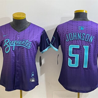 Women's Arizona Diamondbacks #51 Randy Johnson Purple 2025 City Connect Limited Stitched Baseball Jersey(Run Small)