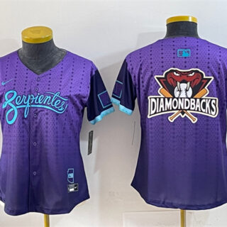 Women's Arizona Diamondbacks Team Big Logo Purple 2025 City Connect Limited Stitched Baseball Jersey(Run Small)