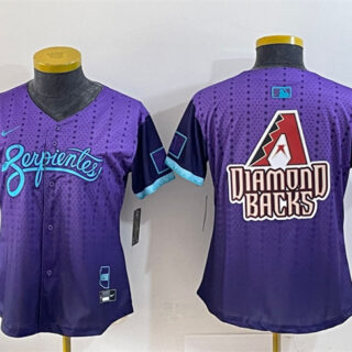 Women's Arizona Diamondbacks Team Big Logo Purple 2025 City Connect Limited Stitched Baseball Jersey(Run Small)