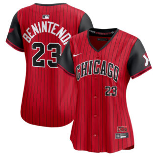 Women's Chicago White Sox #23 Andrew Benintendi Red Black 2025 City Connect Limited Stitched Baseball Jersey(Run Small)