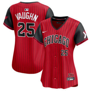 Women's Chicago White Sox #25 Andrew Vaughn Red Black 2025 City Connect Limited Stitched Baseball Jersey(Run Small)