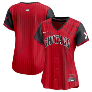 Women's Chicago White Sox Blank Red Black 2025 City Connect Limited Stitched Baseball Jersey(Run Small)