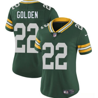Women's Green Bay Packers #22 Matthew Golden Green 2025 Draft Vapor Untouchable Limited Stitched Football Jersey(Run Small)