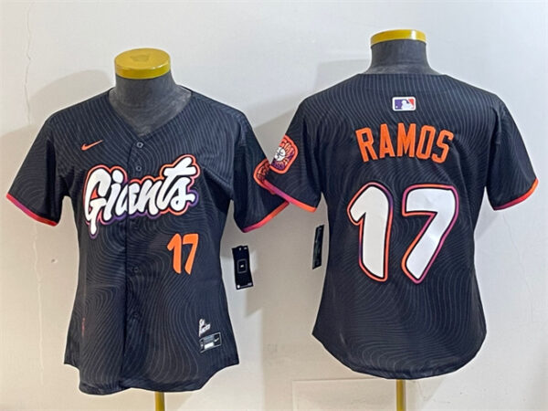 Women's San Francisco Giants #17 Heliot Ramos Anthracite 2025 City Connect Limited Stitched Baseball Jersey(Run Small)