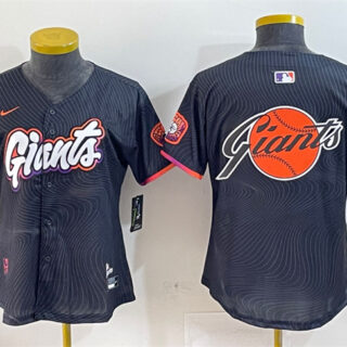 Women's San Francisco Giants Team Big Logo Anthracite 2025 City Connect Limited Stitched Baseball Jersey(Run Small)