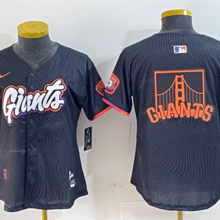 Women's San Francisco Giants Team Big Logo Anthracite 2025 City Connect Limited Stitched Baseball Jersey(Run Small)