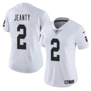 Women's Las Vegas Raiders #2 Ashton Jeanty White 2025 Vapor Football Stitched Jersey(Run Small)