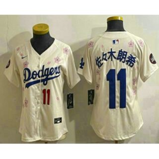 Women's Los Angeles Dodgers #11 Roki Sasaki Cream Japanese 2025 Tokyo Series Limited Jersey