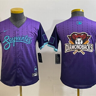 Youth Arizona Diamondbacks Team Big Logo Purple 2025 City Connect Limited Stitched Baseball Jersey