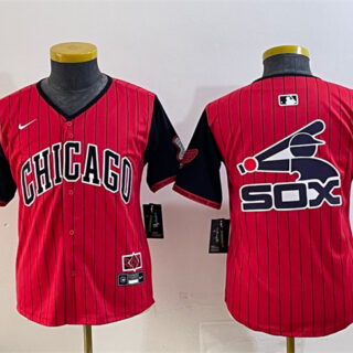 Youth Chicago White Sox Team Big Logo Red Black 2025 City Connect Limited Stitched Baseball Jerseys