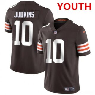 Youth Cleveland Browns #10 Quinshon Judkins Brown 2025 Vapor Limited Football Stitched Jersey