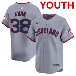 Youth Cleveland Guardians #38 Steven Kwan Gray 2025 Alternate Limited Stitched Baseball Jersey