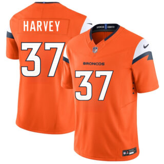 Youth Denver Broncos #37 RJ Harvey Orange 2025 Draft F.U.S.E. Vapor Limited Stitched Football Jersey