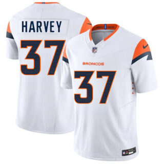 Youth Denver Broncos #37 RJ Harvey White 2025 Draft F.U.S.E. Vapor Limited Stitched Football Jersey