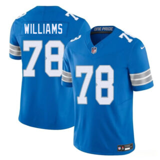 Youth Detroit Lions #78 Tyleik Williams Blue 2025 Draft F.U.S.E. Vapor Limited Stitched Jersey