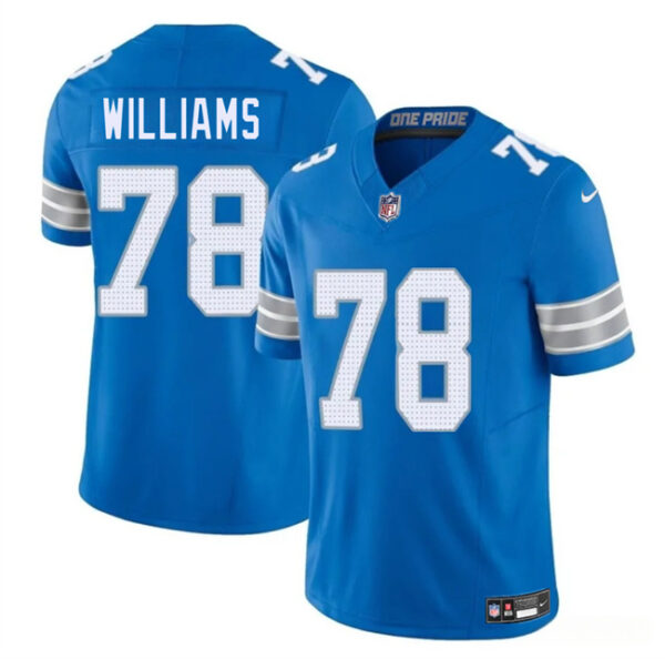 Youth Detroit Lions #78 Tyleik Williams Blue 2025 Draft F.U.S.E. Vapor Limited Stitched Jersey