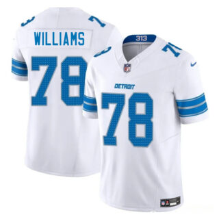 Youth Detroit Lions #78 Tyleik Williams White 2025 Draft F.U.S.E. Vapor Limited Stitched Jersey