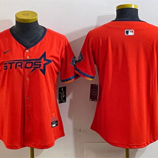 Youth Houston Astros Blank Orange 2025 City Connect With Texas Patch Limited Stitched Baseball Jersey