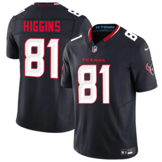 Youth Houston Texans #81 Jayden Higgins Navy 2025 Draft Vapor F.U.S.E. Limited Stitched Jersey