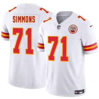 Youth Kansas City Chiefs #71 Josh Simmons White 2025 Draft F.U.S.E.Vapor Untouchable Limited Stitched Football Jersey
