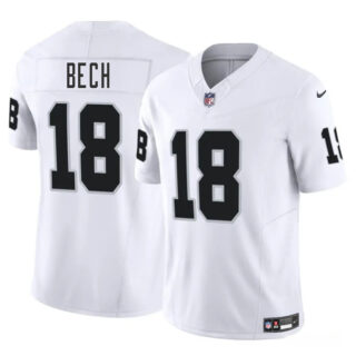 Youth Las Vegas Raiders #18 Jack Bech White 2025 Draft F.U.S.E. Vapor Untouchable Limited Stitched Football Jersey
