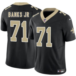 Youth New Orleans Saints #71 Kelvin Banks Jr Black 2025 Draft F.U.S.E Vapor Limited Stitched Football Jersey