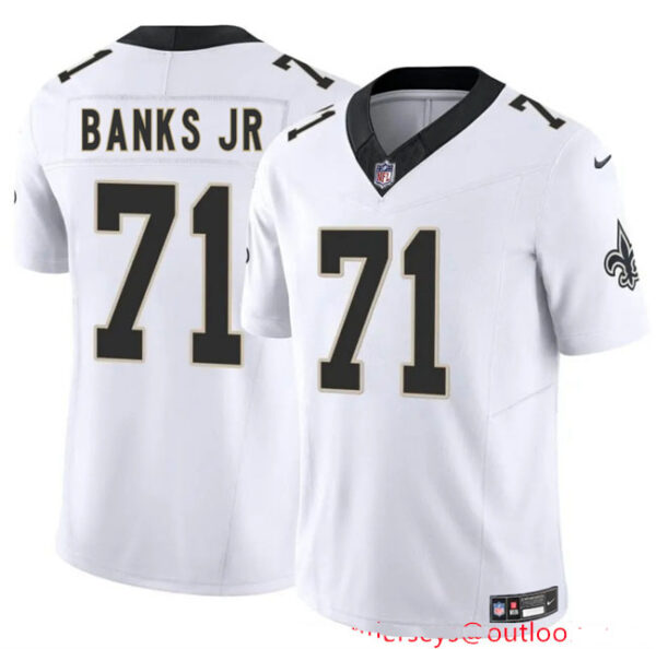 Youth New Orleans Saints #71 Kelvin Banks Jr White 2025 Draft F.U.S.E Vapor Limited Stitched Football Jersey
