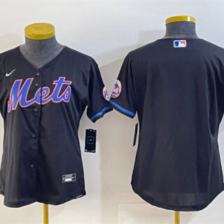 Youth New York Mets Blank Black Cool Base Stitched Baseball Jersey