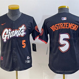 Youth San Francisco Giants #5 Mike Yastrzemski Anthracite 2025 City Connect Limited Stitched Baseball Jersey