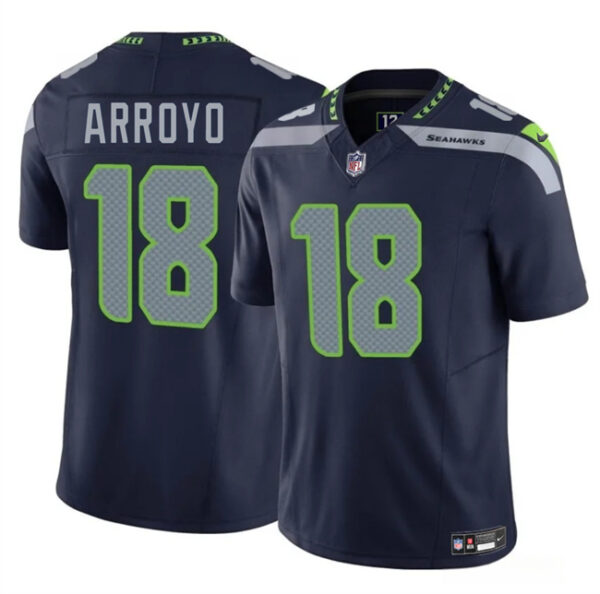 Youth Seattle Seahawks #18 Elijah Arroyo Navy 2025 Draft F.U.S.E Vapor Limited Stitched Football Jersey