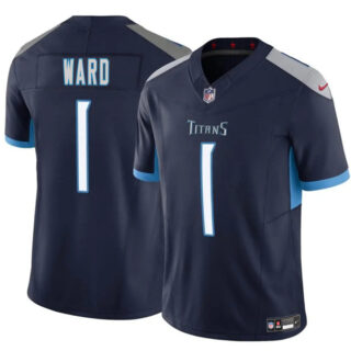 Youth Tennessee Titans #1 Cameron Ward Navy 2025 Draft F.U.S.E. Vapor Limited Stitched Football Jersey