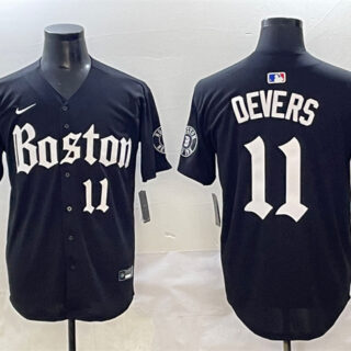 Men's Boston Red Sox #11 Rafael Devers Black Gothic Vapor Limited Stitched Baseball Jersey