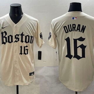 Men's Boston Red Sox #16 Jarren Duran Cream Gothic Vapor Limited Stitched Baseball Jersey