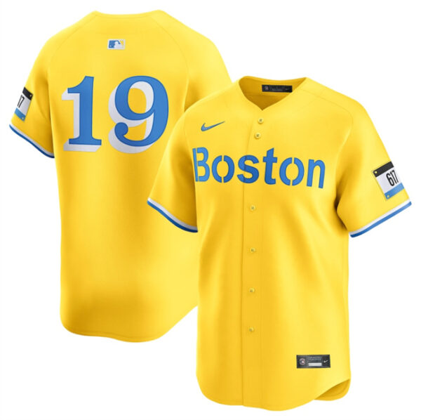 Men's Boston Red Sox #19 Roman Anthony Gold City Connect Stitched Baseball Jersey