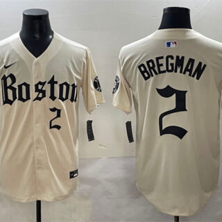 Men's Boston Red Sox #2 Alex Bregman Cream Gothic Vapor Limited Stitched Baseball Jersey