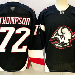 Men's Buffalo Sabres #72 Tage Thompson Black 2024-25 Alternate Stitched Hockey Jersey