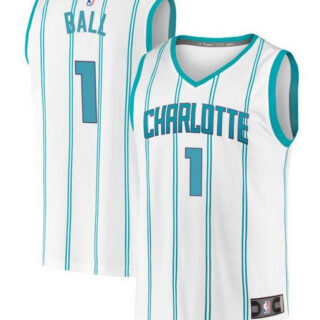 Men's Charlotte Hornets #1 LaMelo Ball White Association Edition Stitched Basketball Jersey