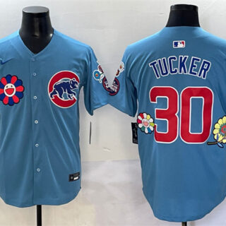Men's Chicago Cubs #30 Kyle Tucker Blue 2025 Tokyo Series 2nd Alternate Limited Stitched Baseball Jersey
