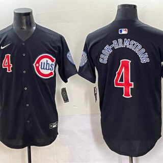 Men's Chicago Cubs #4 Pete Crow-Armstrong Black Limited Stitched Baseball Jersey
