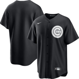 Men's Chicago Cubs Blank Black Lights Out Limited Stitched Baseball Jersey
