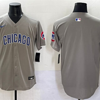 Men's Chicago Cubs Blank Grey Limited Stitched Baseball Jersey
