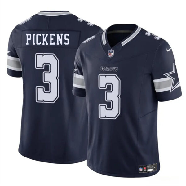 Men's Dallas Cowboys #3 George Pickens Navy 2025 F.U.S.E Vapor Untouchable Limited Stitched Football Jersey