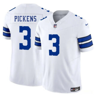 Men's Dallas Cowboys #3 George Pickens White 2025 F.U.S.E Vapor Untouchable Limited Stitched Football Jersey