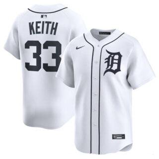 Men's Detroit Tigers #33 Colt Keith White 2024 Home Limited Stitched Baseball Jersey