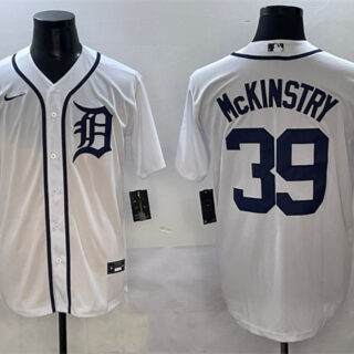 Men's Detroit Tigers #39 Zach McKinstry White Cool Base Stitched Baseball Jersey